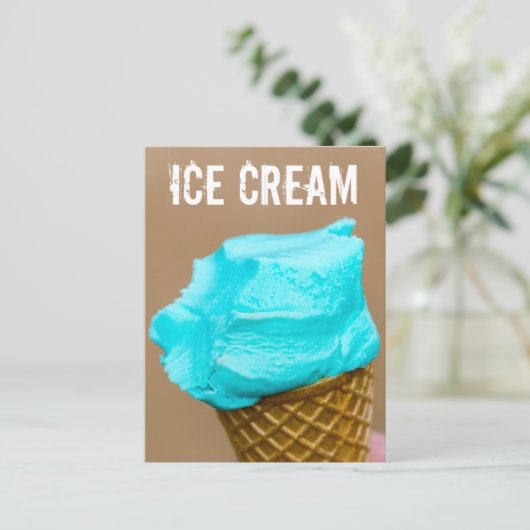 Eiscreme mit Waffelmakro Feiertagspostkarte (Stehend Vorderseite)