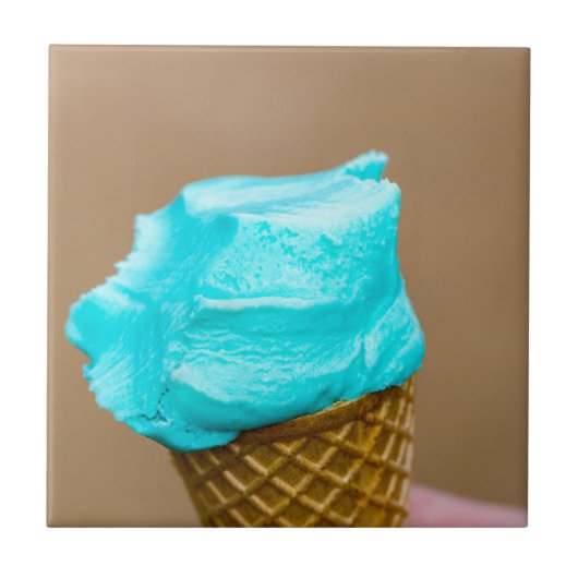 Eiscreme mit Waffelmakro Fliese (Vorderseite)