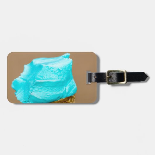 Eiscreme mit Waffelmakro Gepäckanhänger (Vorderseite horizontal)