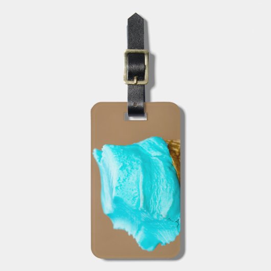 Eiscreme mit Waffelmakro Gepäckanhänger (Vorderseite vertikal)