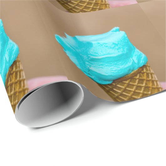 Eiscreme mit Waffelmakro Geschenkpapier (Rolleneckpunkt)