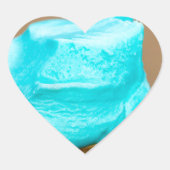 Eiscreme mit Waffelmakro Herz-Aufkleber (Vorderseite)