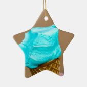 Eiscreme mit Waffelmakro Keramik Ornament (Rechts)