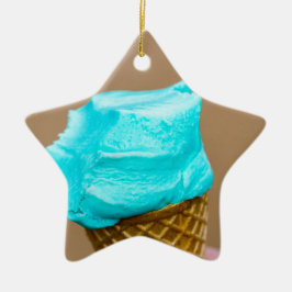 Eiscreme mit Waffelmakro Keramik Ornament