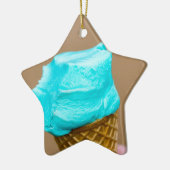 Eiscreme mit Waffelmakro Keramik Ornament (Links)