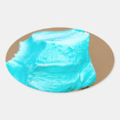 Eiscreme mit Waffelmakro Ovaler Aufkleber (Vorderseite)