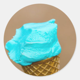 Eiscreme mit Waffelmakro Runder Aufkleber