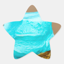 Eiscreme mit Waffelmakro Stern-Aufkleber