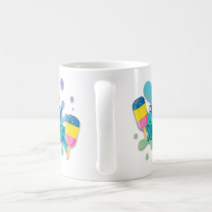 Eiscreme mit Wasserspritzer/Schatteneffekt Kaffeetasse