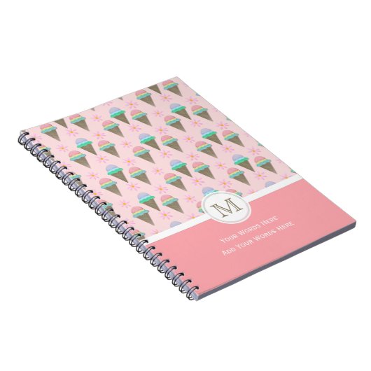 Eiscreme-Monogram-Notebook Notizblock (Rechte Seite)