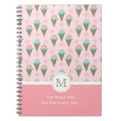 Eiscreme-Monogram-Notebook Notizblock (Vorderseite)
