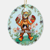 Eiscreme-Monster Keramik Ornament (Links)