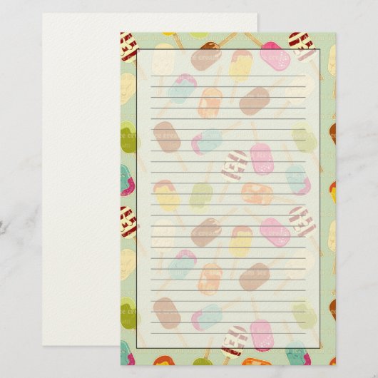 Eiscreme-Muster Briefpapier (Vorne/Hinten)