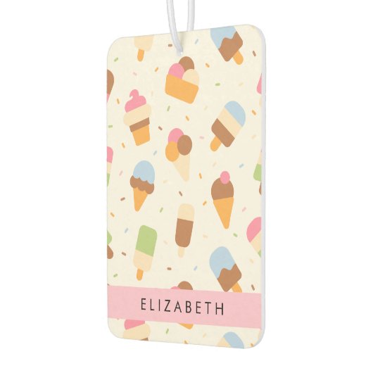 Eiscreme-Muster, Eiscreme, Ihr Name Autolufterfrischer (Links)