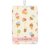 Eiscreme-Muster, Eiscreme, Ihr Name Autolufterfrischer (Rückseite)