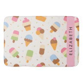 Eiscreme-Muster, Eiscreme, Ihr Name Badematte (Vorderseite)