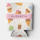 Eiscreme-Muster, Eiscreme, Ihr Name Dosenkühler (Vorderseite)