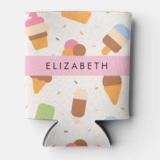 Eiscreme-Muster, Eiscreme, Ihr Name Dosenkühler (Vorderseite)
