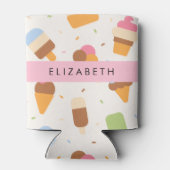 Eiscreme-Muster, Eiscreme, Ihr Name Dosenkühler (Rückseite)