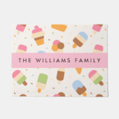 Eiscreme-Muster, Eiscreme, Ihr Name Fußmatte (Vorderseite)