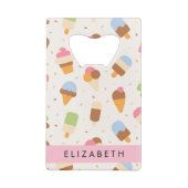 Eiscreme-Muster, Eiscreme, Ihr Name Geldbeutel Flaschenöffner (Rückseite)