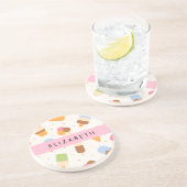 Eiscreme-Muster, Eiscreme, Ihr Name Getränkeuntersetzer (Seite)