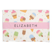 Eiscreme-Muster, Eiscreme, Ihr Name Kissenbezug (Vorderseite)