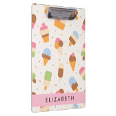 Eiscreme-Muster, Eiscreme, Ihr Name Klemmbrett (Rechts)