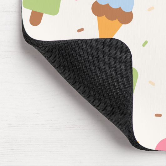 Eiscreme-Muster, Eiscreme, Ihr Name Mousepad (Ecke)