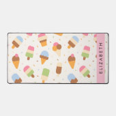 Eiscreme-Muster, Eiscreme, Ihr Name Schreibtischunterlage (Vorderseite)