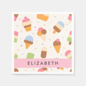 Eiscreme-Muster, Eiscreme, Ihr Name Serviette (Vorderseite)