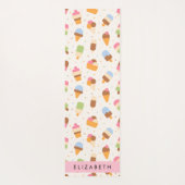 Eiscreme-Muster, Eiscreme, Ihr Name Yogamatte (Rückseite)