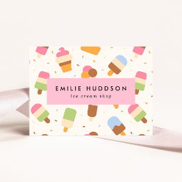Eiscreme-Muster, Eiscreme-Shop, Ice Creme Parlo Visitenkarte
