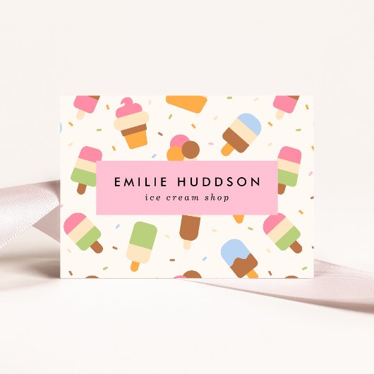 Eiscreme-Muster, Eiscreme-Shop, Ice Creme Parlo Visitenkarte