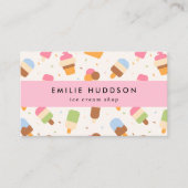 Eiscreme-Muster, Eiscreme-Shop, Ice Creme Parlo Visitenkarte (Vorderseite)