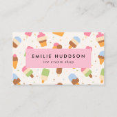 Eiscreme-Muster, Eiscreme-Shop, Ice Creme Parlo Visitenkarte (Vorderseite)