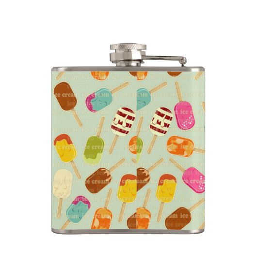 Eiscreme-Muster Flachmann (Rückseite)