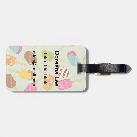 Eiscreme-Muster Gepäckanhänger (Rückseite horizontal)
