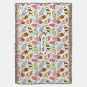 Eiscreme-Muster individuelle Name werfen Decke (Vorderseite Vertikal)