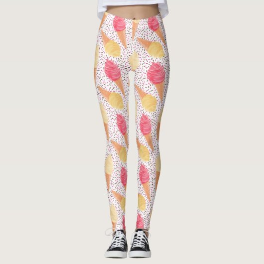 Eiscreme-Muster-Leggings Leggings (Vorderseite)