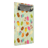 Eiscreme-Muster Mini Klemmbrett (Schrägansicht)