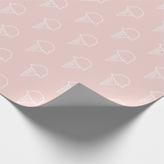 Eiscreme-Muster Modernes rosa Wrapping Paper Geschenkpapier (Ecke)