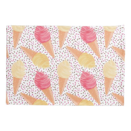 Eiscreme-Muster-Pillowcases Kissenbezug (Rückseite)