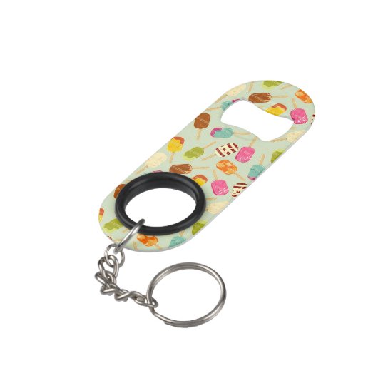 Eiscreme-Muster Schlüsselanhänger Flaschenöffner (Rückseite Schrägansicht)