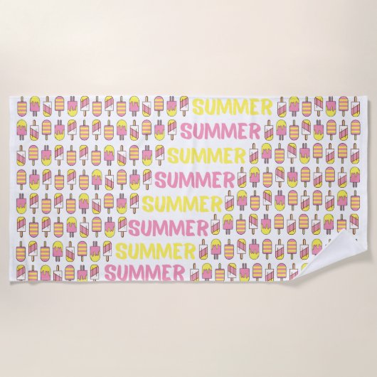 Eiscreme Muster Sommer Strandtuch (Vorderseite)