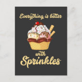 Eiscreme-Nachspeise Sprinkles Icecream Liebhaber d Postkarte (Vorderseite)