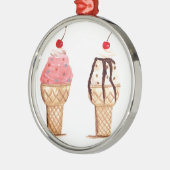 Eiscreme-Nachtisch Baker Küche süß Silbernes Ornament (Links)