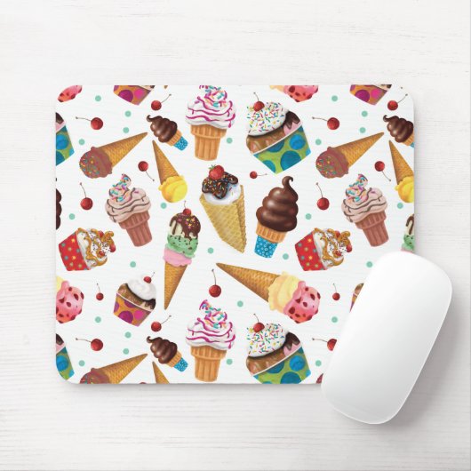 Eiscreme-Neuheits-Druck-Mausunterlage, weiß Mousepad (Mit Mouse)