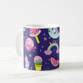 Eiscreme: Niedlich nahtlos Kaffeetasse (Vorderseite Links)