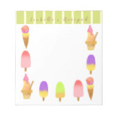 Eiscreme Notizblock (Vorderseite)